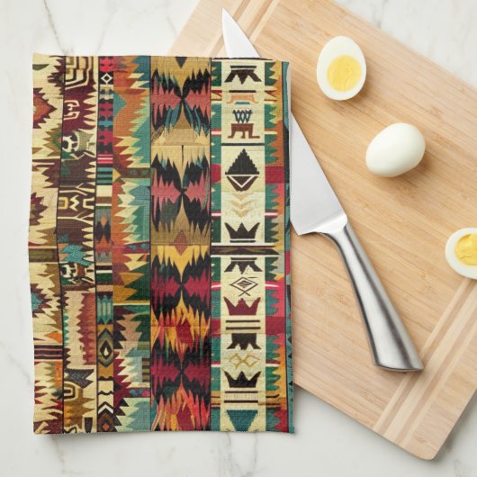 西クールタイル模様 キッチンタオル (四つ折り)