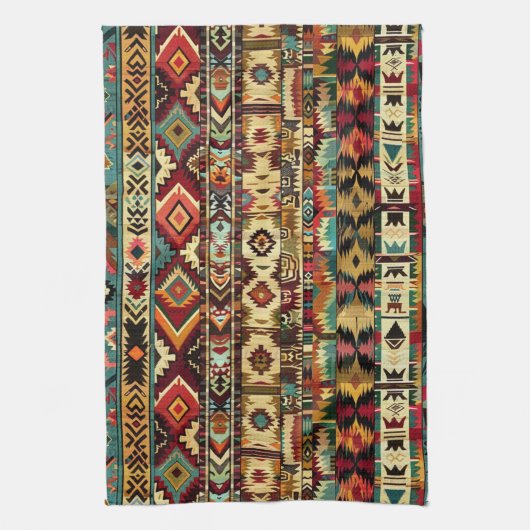 西クールタイル模様 キッチンタオル (縦)