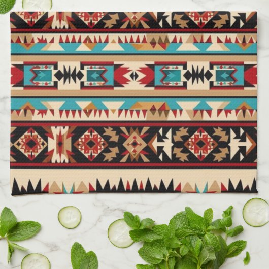 西クールタイル模様 キッチンタオル (折り畳み)