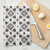 西クールタイル模様 キッチンタオル (四つ折り)