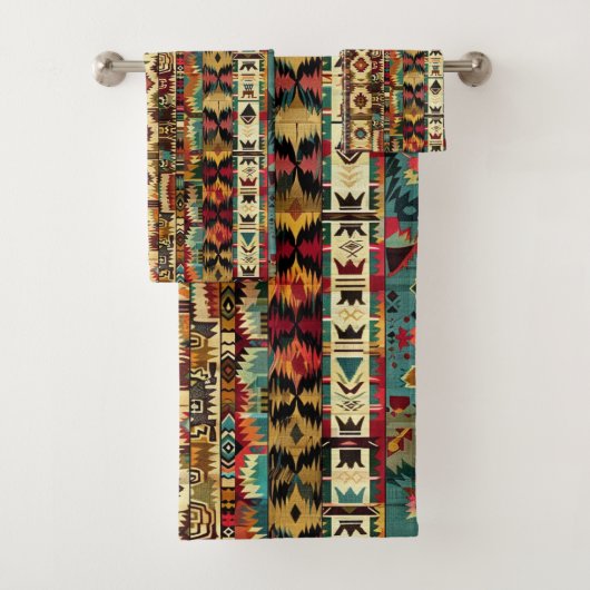 西クールタイル模様 バスタオルセット (インサイチュ)