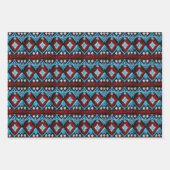 西クール刺フェイクしゅうタイル模様 ラッピングペーパーシート (正面2)