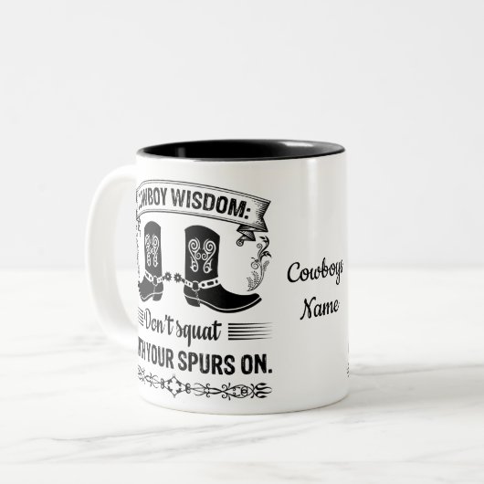 西コーヒーマグ、カウボーイパーソナライズされたマグ ツートーンマグカップ (正面左)