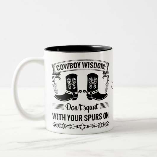 西コーヒーマグ、カウボーイパーソナライズされたマグ ツートーンマグカップ (左)