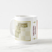 西サハラの国旗+地図マグ コーヒーマグカップ (正面左)