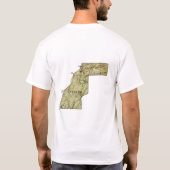 西サハラの旗+地図+テキストTシャツ Tシャツ (裏面)