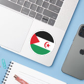 西サハラ国旗の丸いシール シール (ノートパソコンとiPhone)
