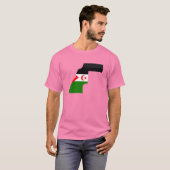 西サハラ国旗の地図 Tシャツ (正面フル)