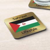 西サハラ国旗+文字コースター コースター (左側)