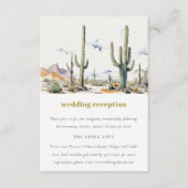 西サボテン砂漠の風景ウェディングレセプション エンクロージャーカード (正面)