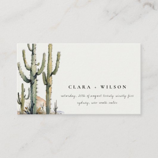 西サボテン砂漠の風景結婚のウェブサイト エンクロージャーカード (正面)