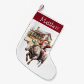 西サンタカウボークリスマス南西 スモールクリスマスストッキング (正面 (吊り時))