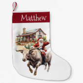 西サンタカウボークリスマス南西 スモールクリスマスストッキング (正面)