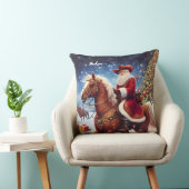 西サンタクロースがクリスマスに馬に乗る クッション (椅子)