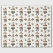 西サンタ ラッピングペーパー (フラット)