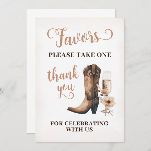 西シャワ素朴ーの好意サイン 招待状 (正面/裏面)