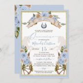 西シャーロパウダーライトブルーホースキンセアニェラ 招待状 (正面/裏面)