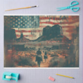 西シーンスターズストライプデコページ 薄葉紙 (クラフト)