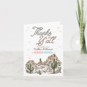 西ジェンダーリビールカウボーイまたは女性のカーボーイ サンキューカード (正面)