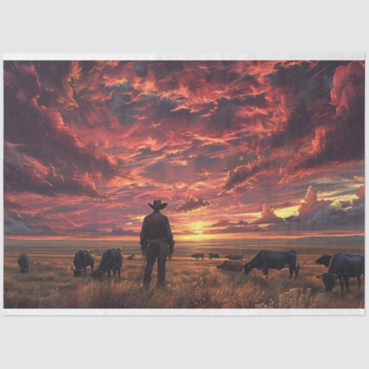 西スカイカウボーイトレイルライドデコパージュ 薄葉紙 (正面)