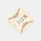 西スタイリッシュ暗褐色結婚の スタンダードカクテルナプキン (角)