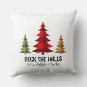 西スタイルバッファローがクリスマスツリーをチェック クッション (裏面)