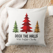 西スタイルバッファローがクリスマスツリーをチェック クッション (ブランケット)