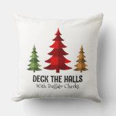 西スタイルバッファローがクリスマスツリーをチェック クッション (正面)