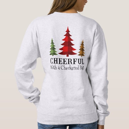 西スタイルバッファローがクリスマスツリーをチェック スウェットシャツ (裏面)