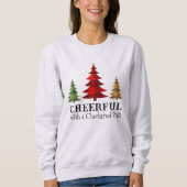 西スタイルバッファローがクリスマスツリーをチェック スウェットシャツ (正面)