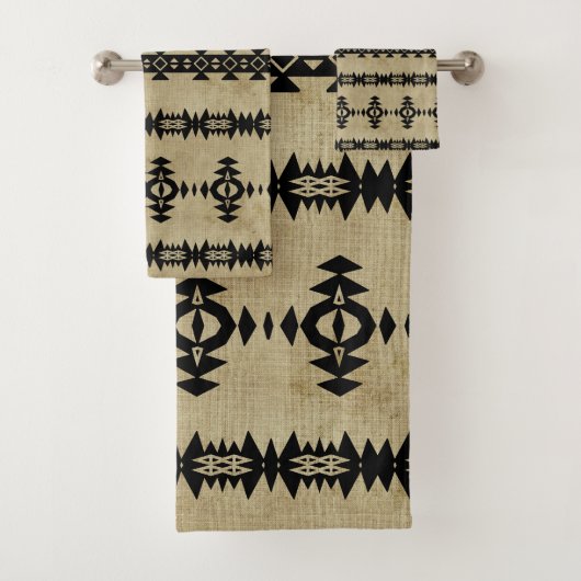 西スタイル図形パターン バスタオルセット (インサイチュ)