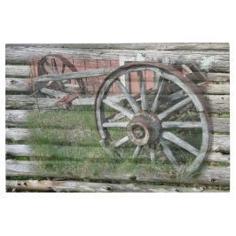 西スタイル素朴ワゴンホイールメタルウォールアート メタルプリント