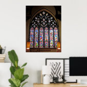 西ステンドグラス窓キリスト教会大聖堂 ポスター (ホームオフィス)