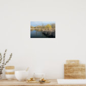 西セントポール湿地帯の葦と木 ポスター (キッチン)