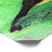 西タンアンガーバードカラー鉛筆アート ポスター (角)