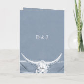 西ダスティ素朴ブルーホワイト日付を保存 案内状 (裏面)