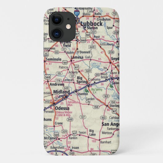 西テキサス州の地図 Case-Mate iPhoneケース (裏面)