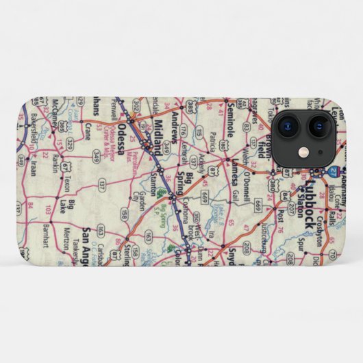 西テキサス州の地図 Case-Mate iPhoneケース (裏面(横))