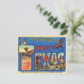 西テキサス州ヴィンテージ旅行からの挨拶 ポストカード (スタンド正面)