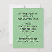 西テキサス州2段テーマパーティの招待状 招待状 (裏面)