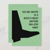 西テキサス州2段テーマパーティの招待状 招待状 (正面/裏面)