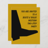 西テキサス州2段テーマパーティの招待状 招待状 (正面/裏面)