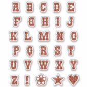 西テーマフォント赤ペイズリーアルファベット文字 シール (正面)