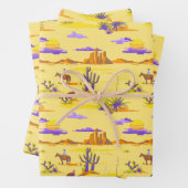 西デザートカウボーイホースメサクタス素朴 ラッピングペーパーシート (インサイチュ)