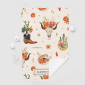 西デザートカボウカウボーハットパーソナライズされた名 ゴルフタオル (インサイチュ)