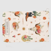 西デザートカボウカウボーハットパーソナライズされた名 ゴルフタオル (横)