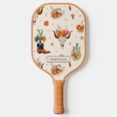 西デザートカボウカウボーハットパーソナライズされた名 ピックルボールラケット (正面)