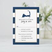 西デニス岬コッド付き/ハート |ウェディングRSVPメニュー 出欠カード (スタンド正面)