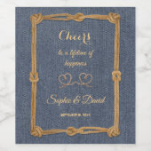 西デニムロープ我々は結び目バーベキュー披露宴 ワインラベル (シングルラベル)