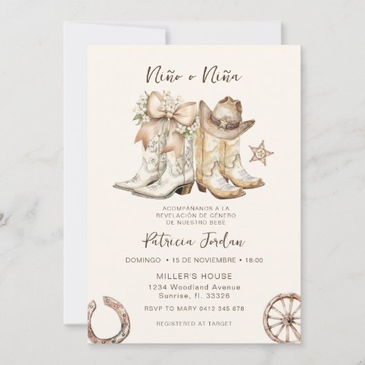 西ニーニョ・ニーニャスペインのジェンダー 招待状 (正面)